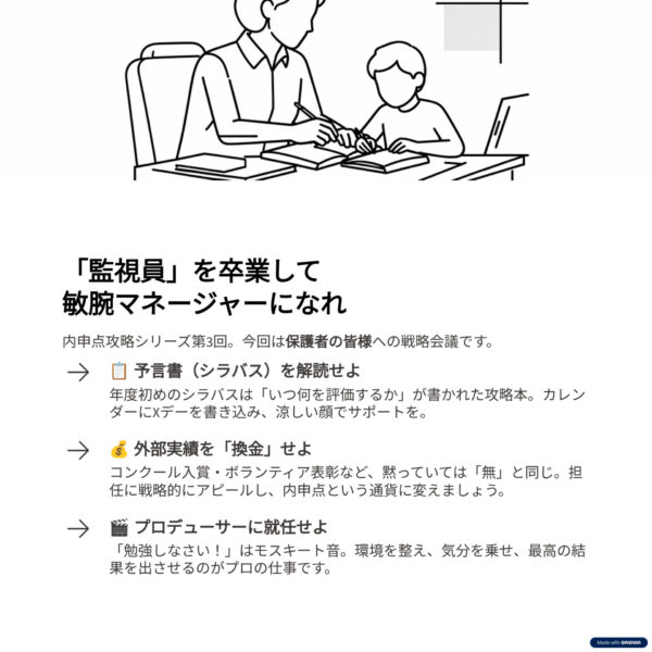 「内申点攻略」シリーズ【第3回】「監視員」を卒業し、敏腕「マネージャー」になれ