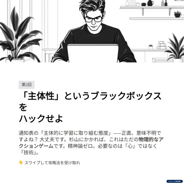 「内申点攻略」シリーズ【第2回】「主体性」というブラックボックスをハックせよ