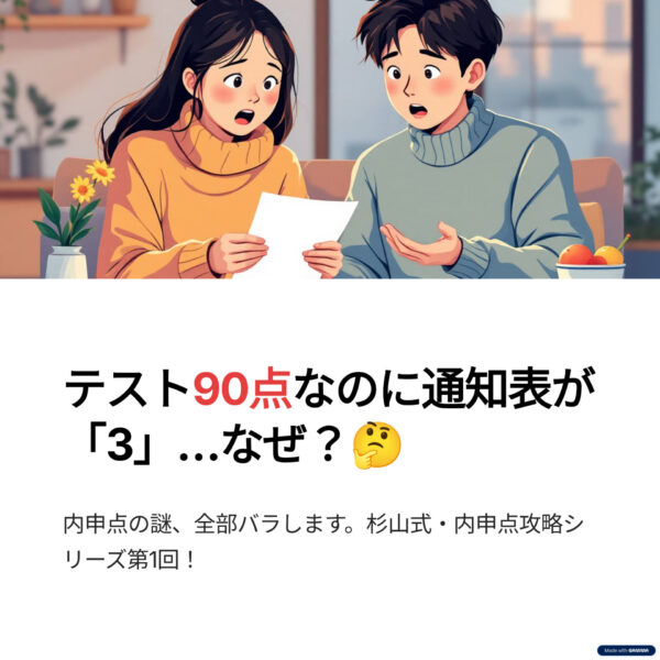 内申点攻略シリーズ【第1回】なぜ「テスト90点」でも通知表は「3」なのか?